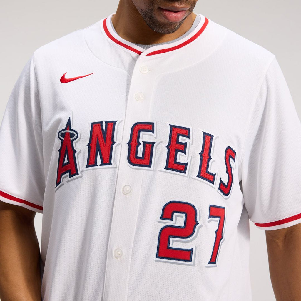 Men's Los Angeles Angels Mike Trout White Home Player Jersey