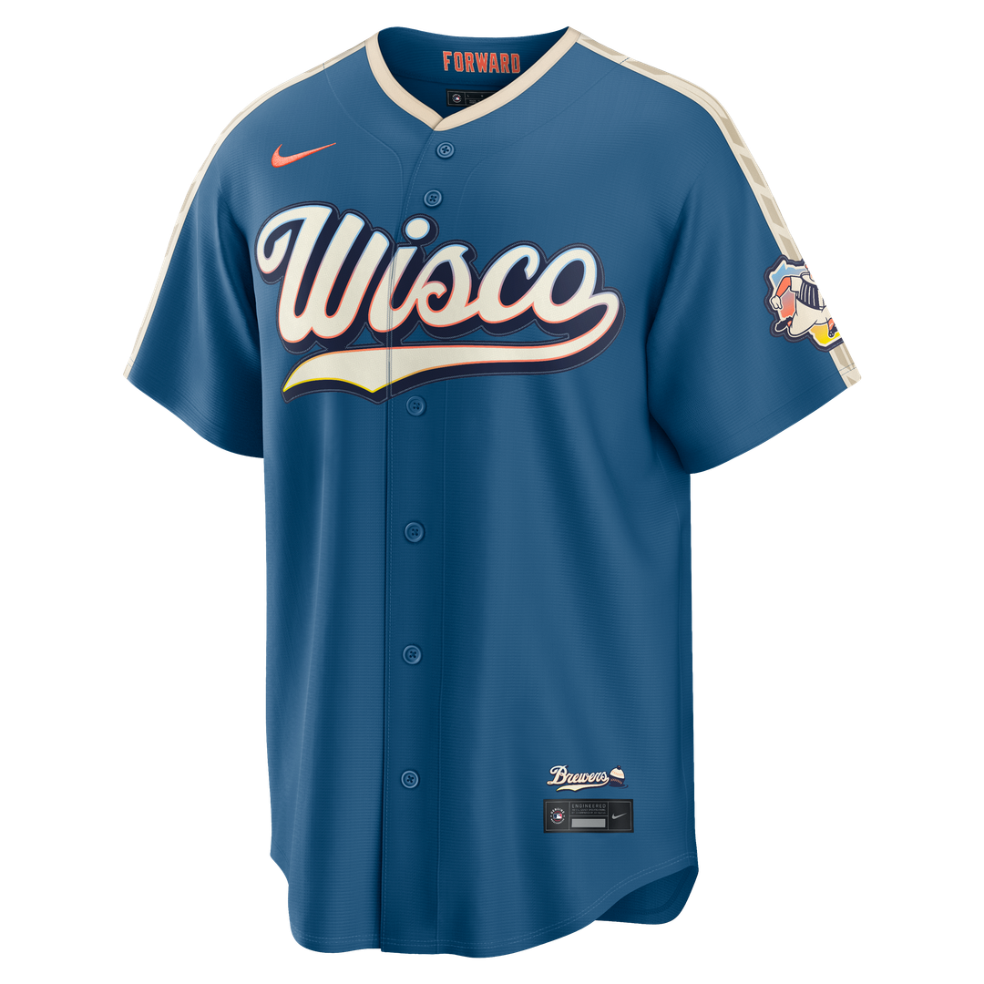 Men's Milwaukee Brewers Mineral Blue 2026 City Connect Stadium Jersey