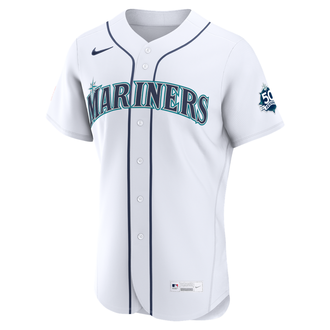 Men's Seattle Mariners Josh Naylor White Home 50th Season Jersey