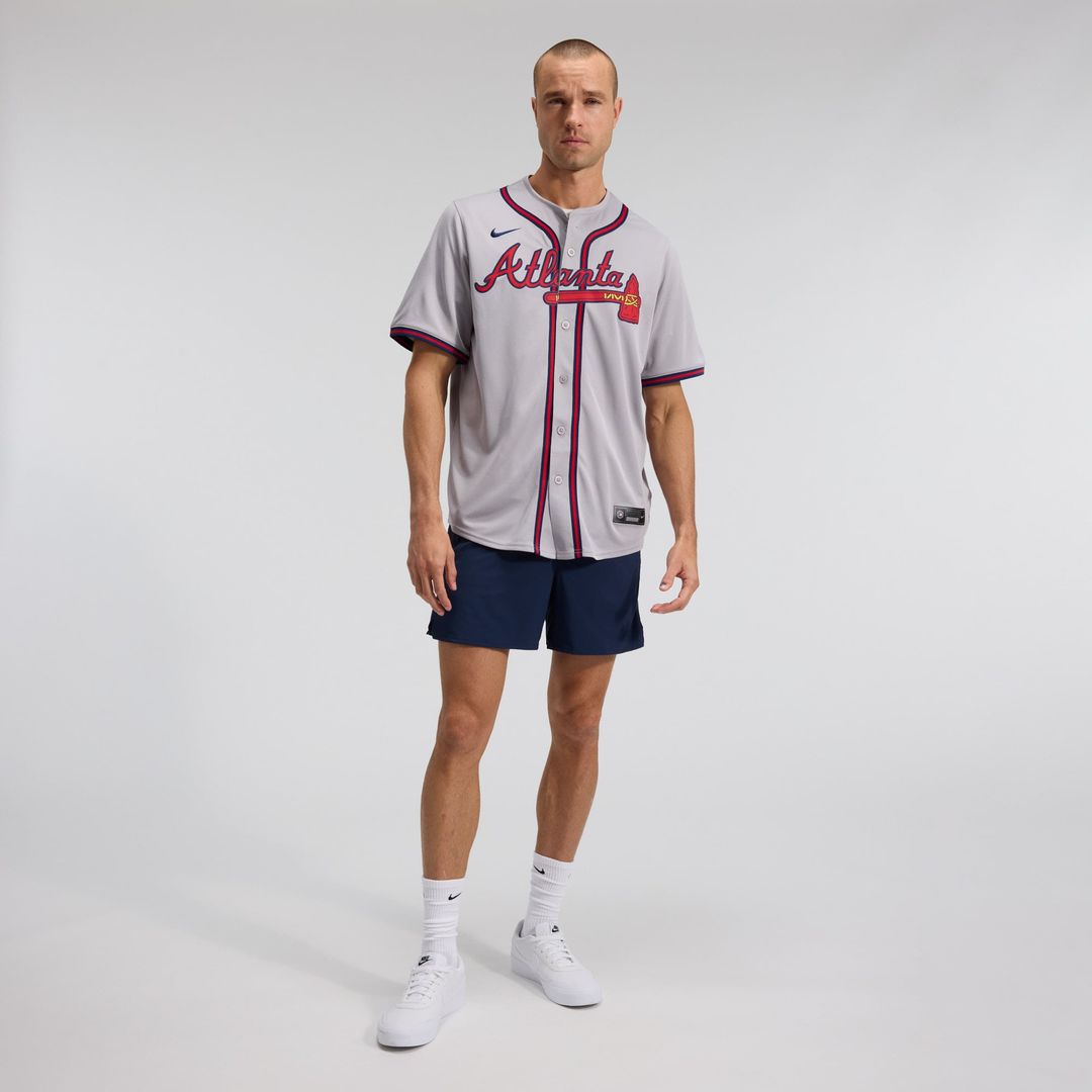 Men's Atlanta Braves Ozzie Albies Gray Road Player Jersey