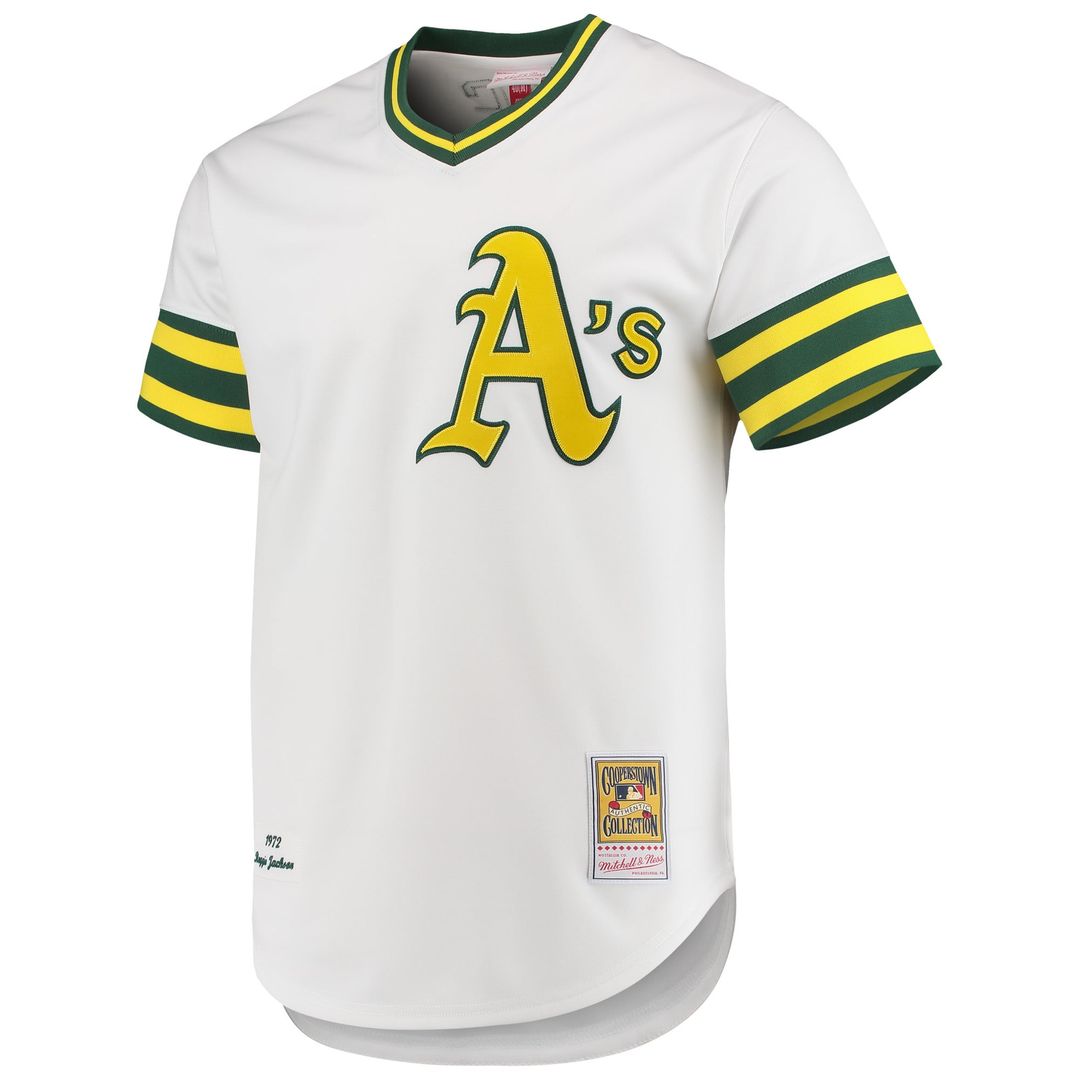 Men's Athletics Reggie Jackson White 1972 Jersey