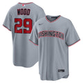 Men's Washington Nationals James Wood Gray Road Replica Jersey