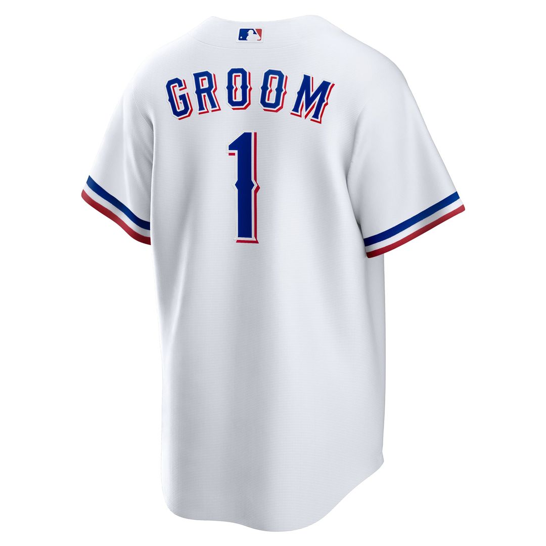 Men's Texas Rangers White #1 Groom Home Replica Jersey