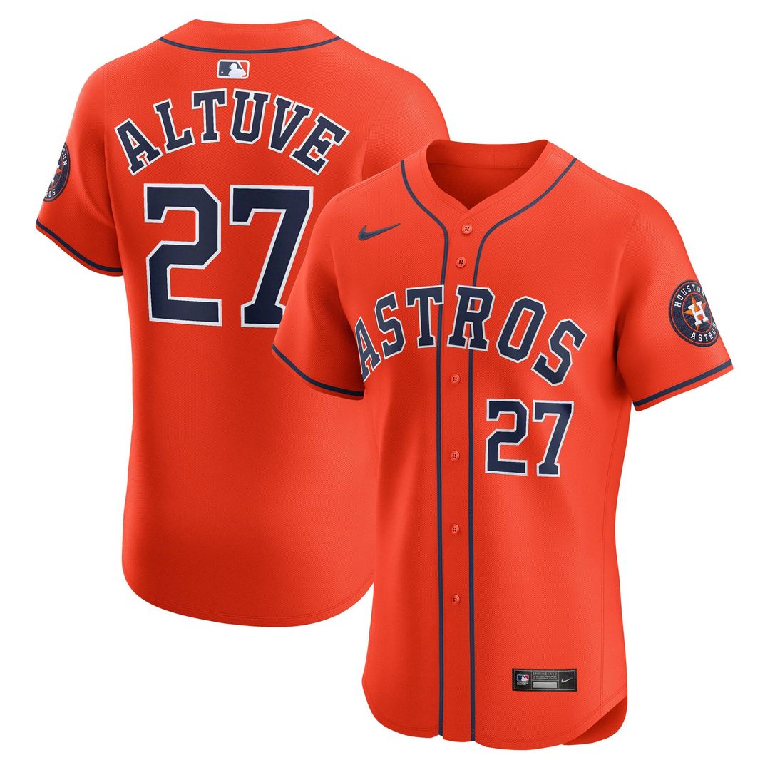 Men's Houston Astros Jose Altuve Orange Alternate Elite Player Jersey