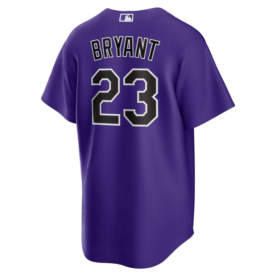 Men's Colorado Rockies Kris Bryant Purple Alternate Replica Player Jersey