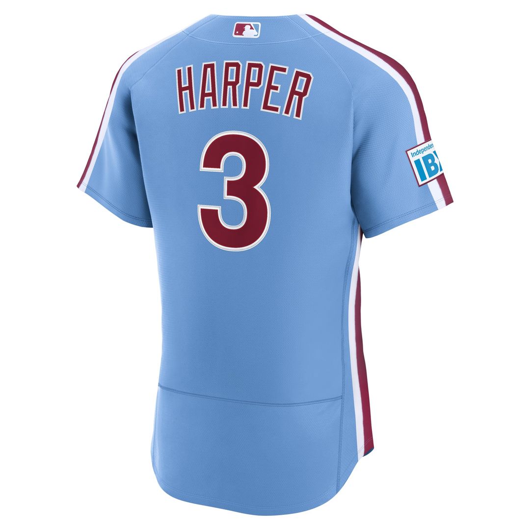 Men's Philadelphia Phillies Bryce Harper Cream Alternate Sponsor Patch Jersey