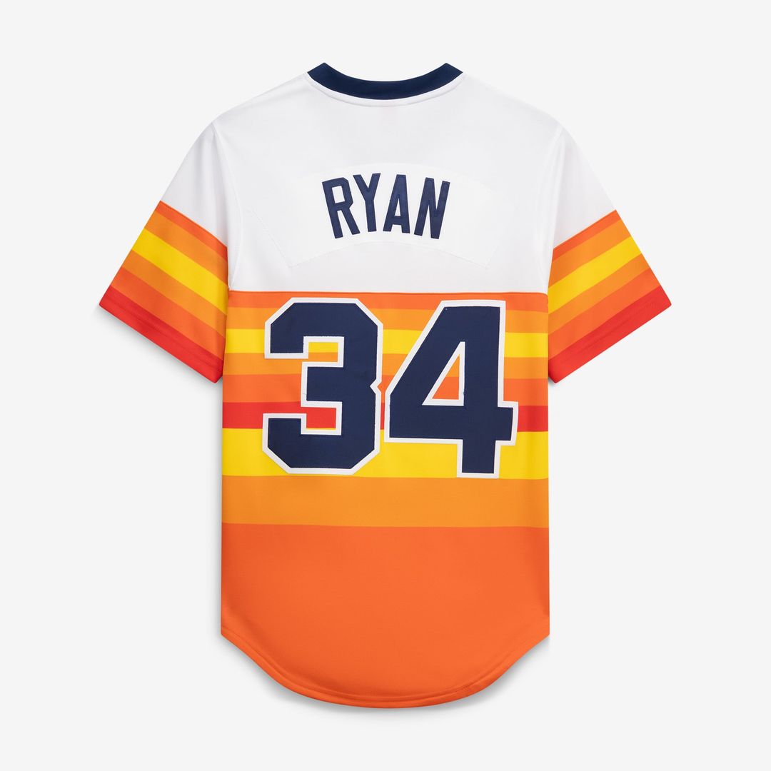 Men's Houston Astros Nolan Ryan White Throwback Jersey