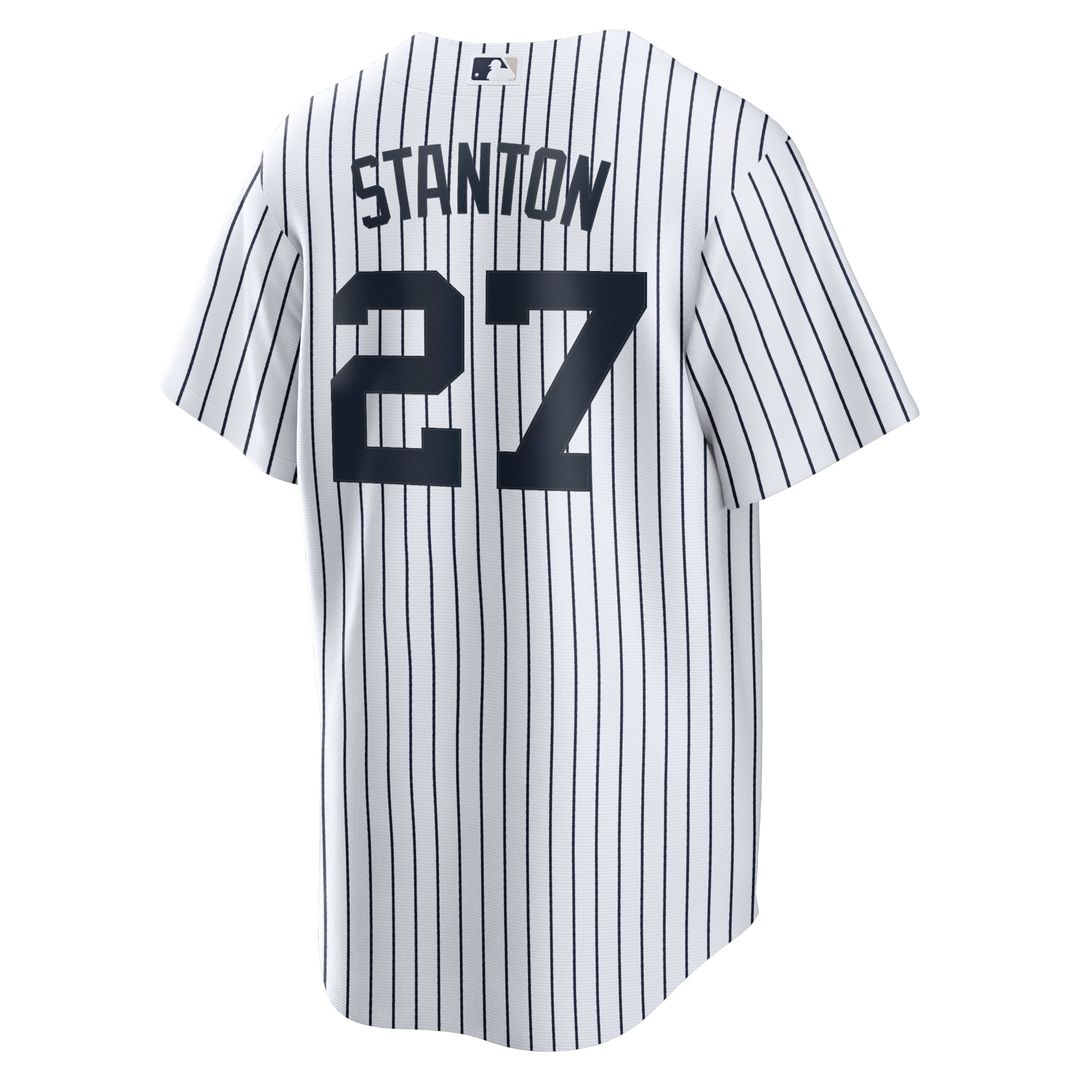 Men's New York Yankees Giancarlo Stanton White Home Replica Player Name Jersey