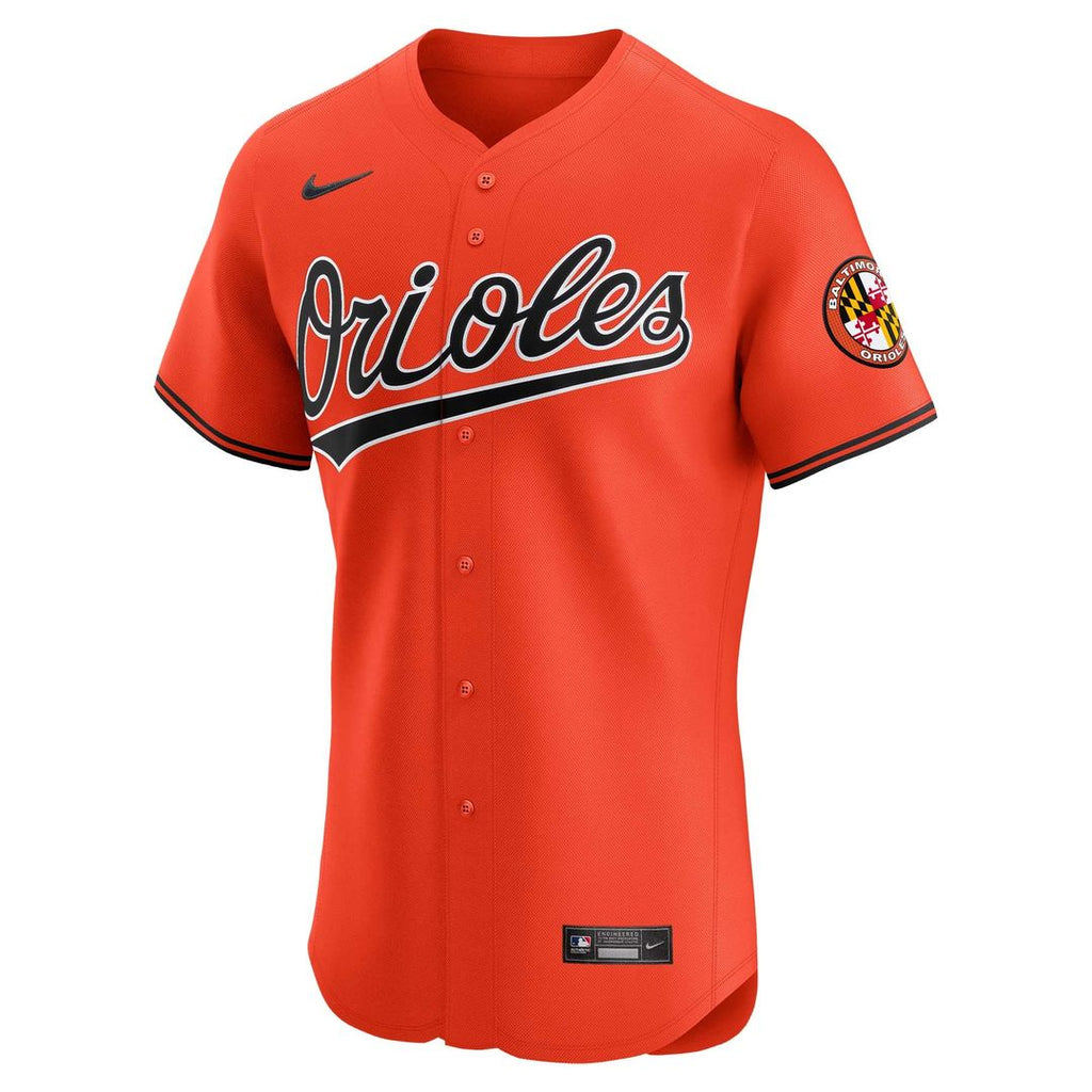 Men's Baltimore Orioles Orange Alternate Premier Elite Patch Jersey