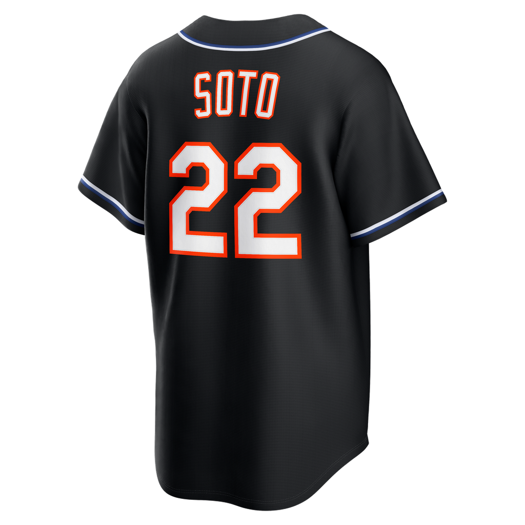 Men's New York Mets Juan Soto Fashion Replica Black Out Jersey