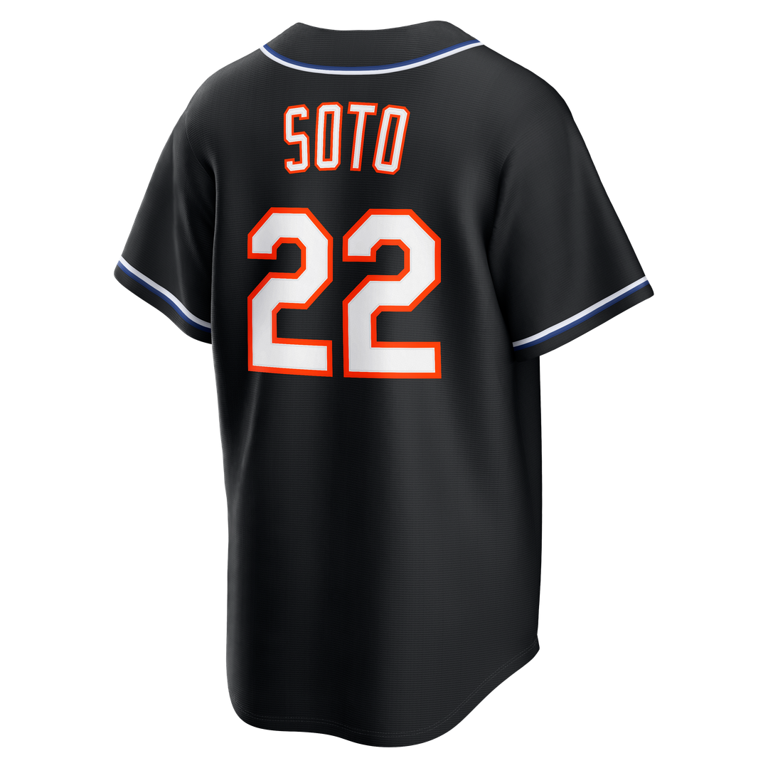 Men's New York Mets Juan Soto Fashion Replica Black Out Jersey