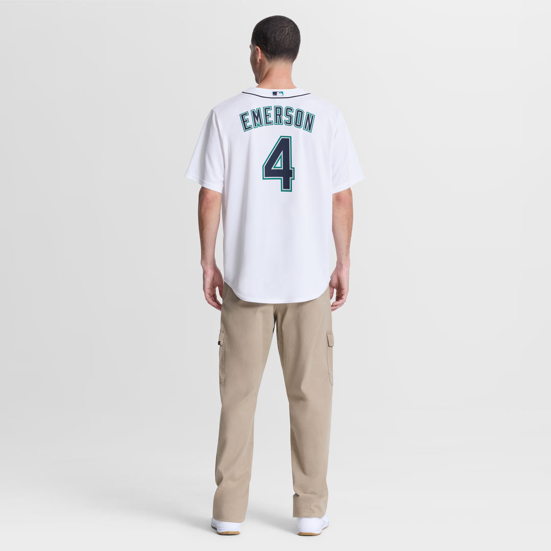 Men's Seattle Mariners Colt Emerson White Home Replica Jersey