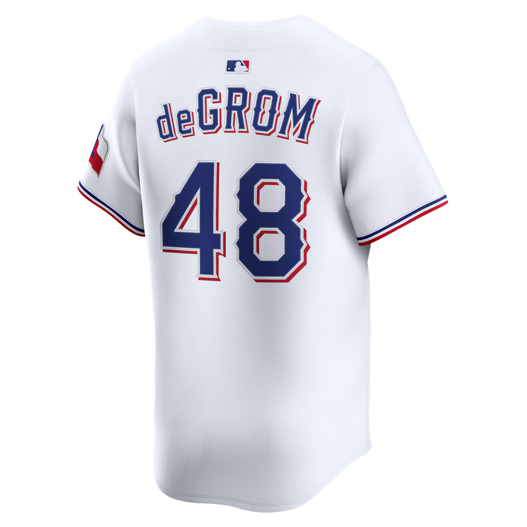 Men's Texas Rangers Jacob deGrom White Home Jersey