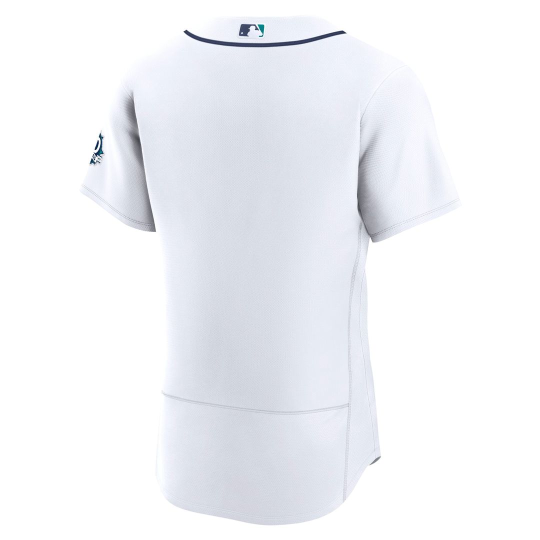 Men's Seattle Mariners White 50th Anniversary Patch Home Jersey
