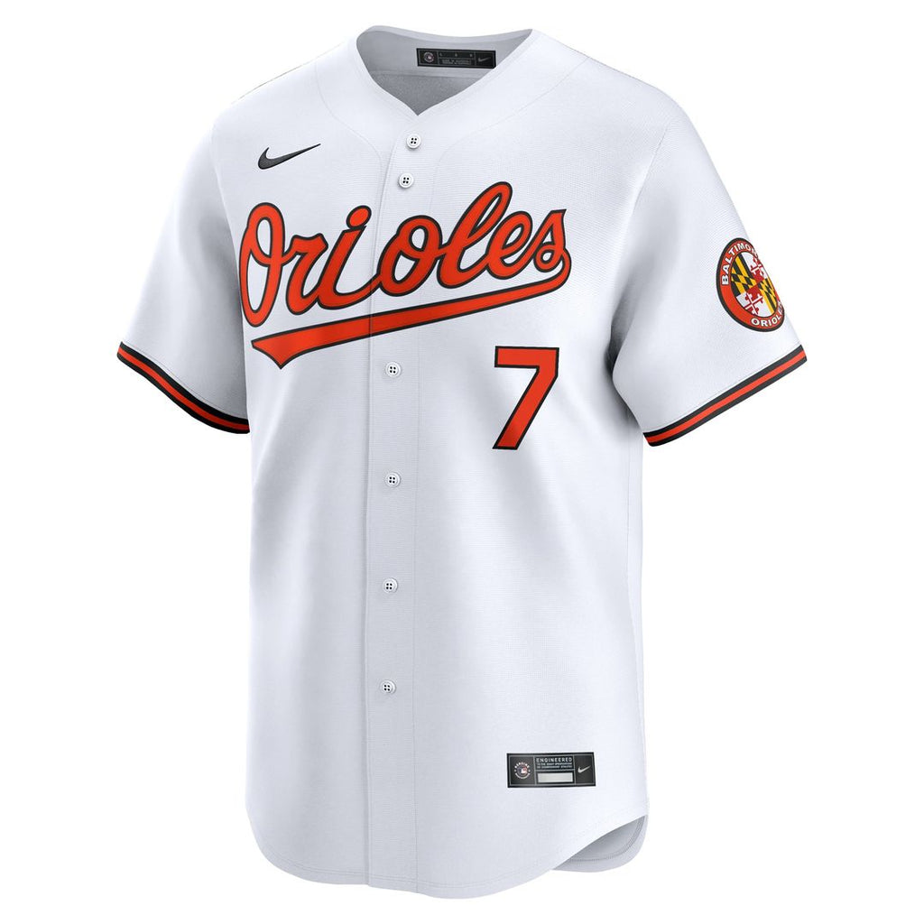 Men's Baltimore Orioles Jackson Holliday White Home Player Jersey