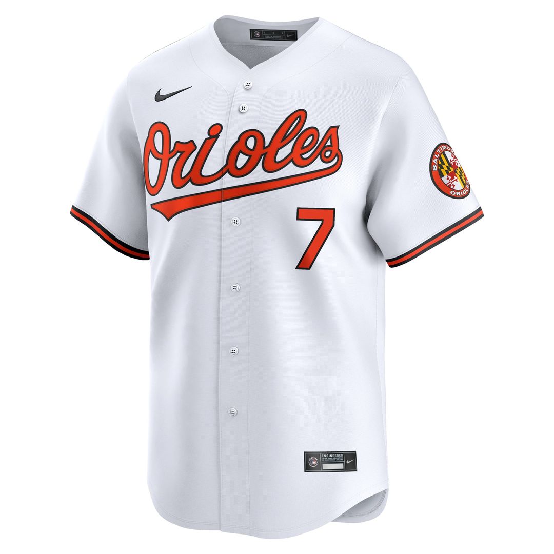 Men's Baltimore Orioles Jackson Holliday White Home Player Jersey