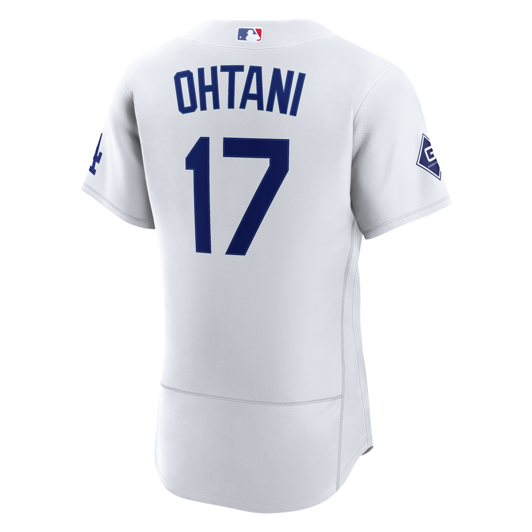 Men's Los Angeles Dodgers Shohei Ohtani White Home Sponsor Patch Jersey