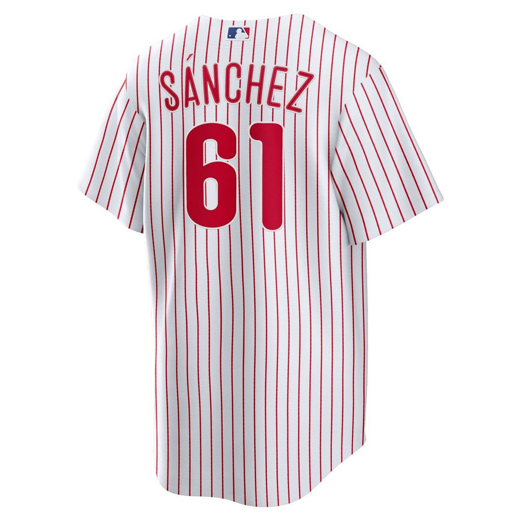 Men's Philadelphia Phillies Cristopher Sanchez White Home Replica Jersey