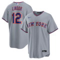 Men's New York Mets Francisco Lindor Gray Road Replica Jersey