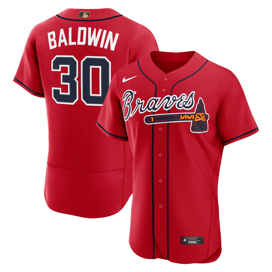Men's Atlanta Braves Drake Baldwin Red Awards Jersey