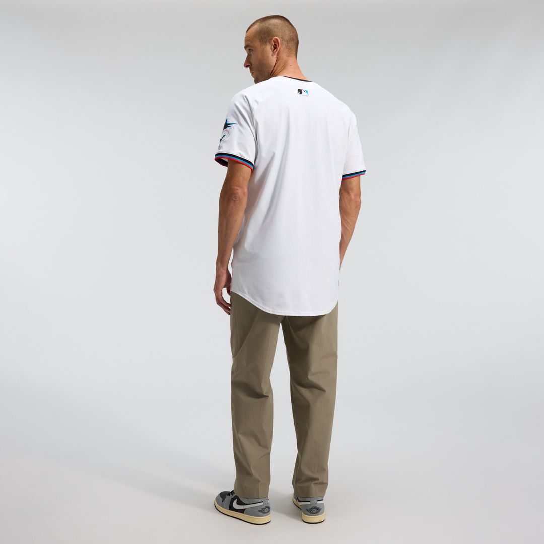 Men's Miami Marlins White Home Elite Jersey