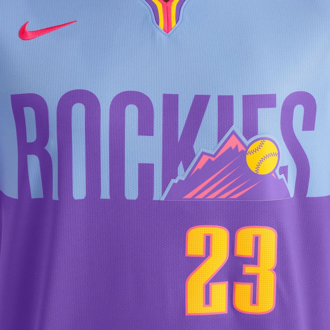 Men's Colorado Rockies Kris Bryant Purple/Light Blue 2025 City Connect Player Jersey