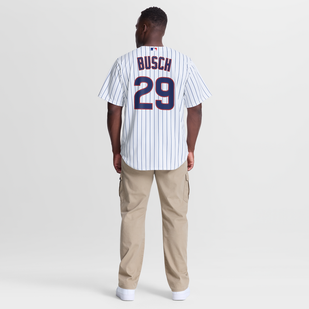 Men's Chicago Cubs Michael Busch White Home Replica Jersey