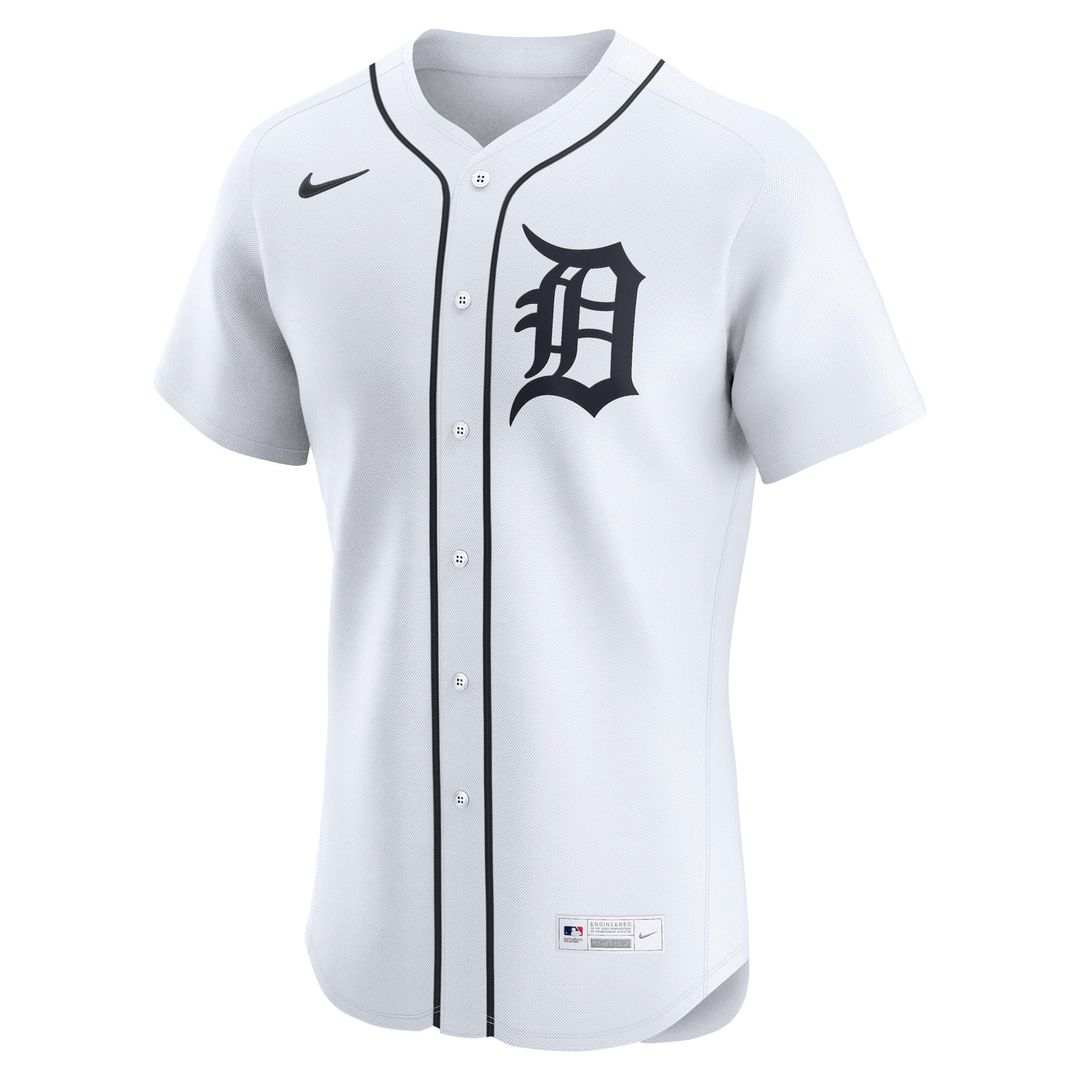 Men's Detroit Tigers White Home Elite Jersey
