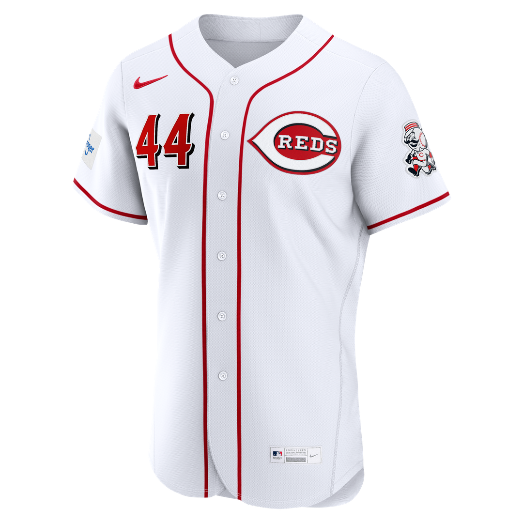 Men's Cincinnati Reds Elly De La Cruz White Home Sponsor Patch Jersey