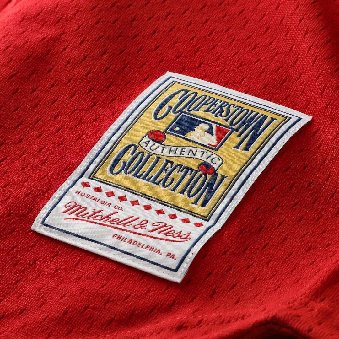Men's Cincinnati Reds Deion Sanders Red Mesh Batting Practice Button-Up Jersey