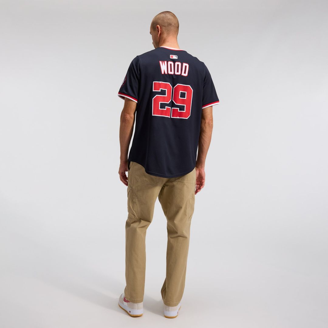Men's Washington Nationals James Wood Navy Alternate Player Jersey