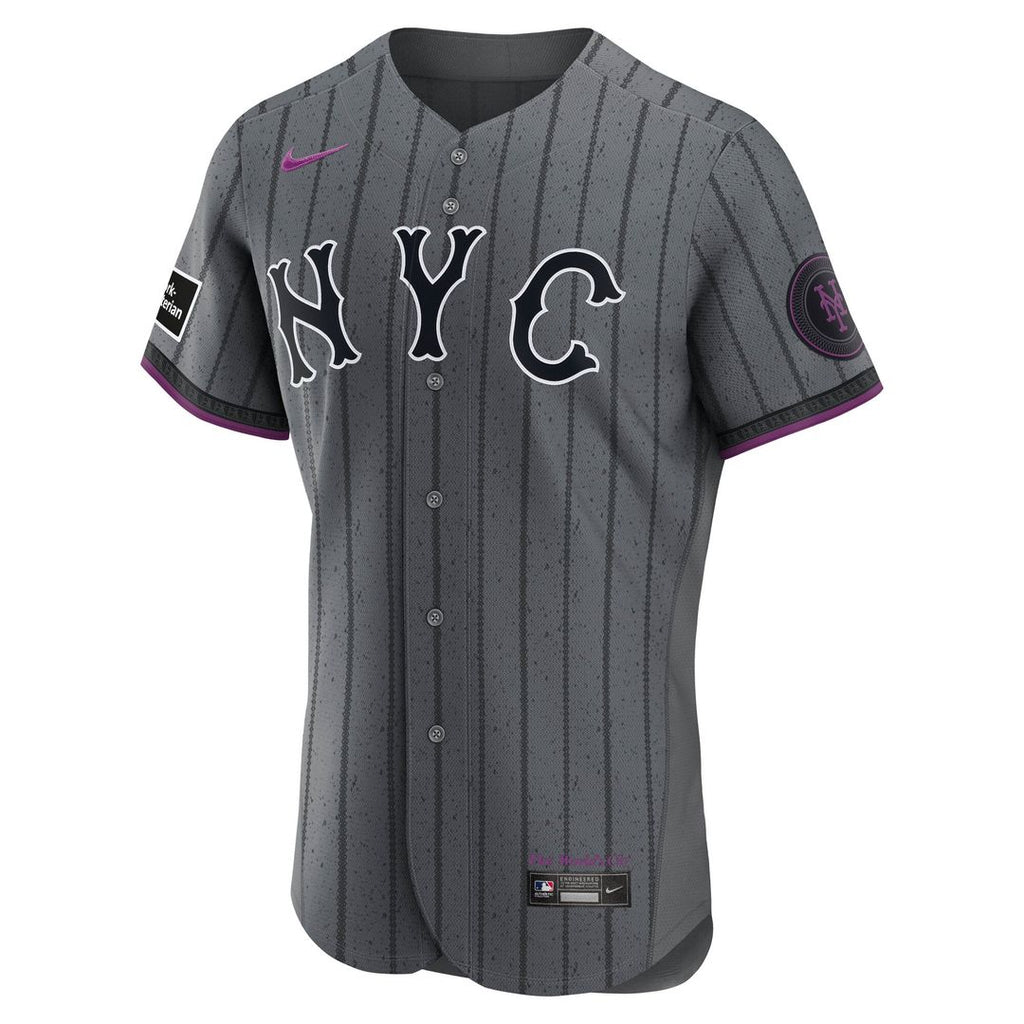 Men's New York Mets Gray City Connect Sponsor Patch Jersey