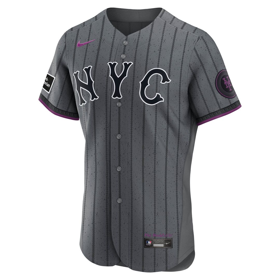 Men's New York Mets Gray City Connect Sponsor Patch Jersey