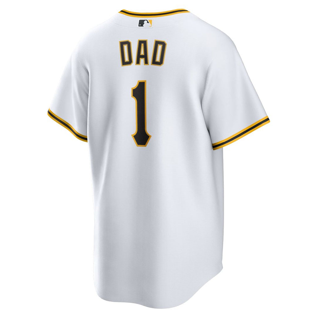Men's Pittsburgh Pirates White #1 Dad Home Replica Jersey