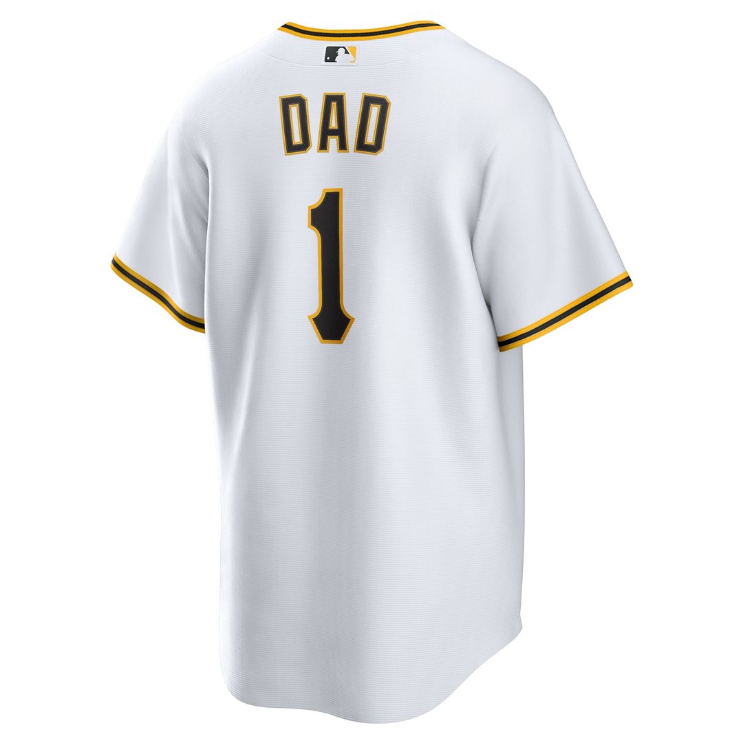 Men's Pittsburgh Pirates White #1 Dad Home Replica Jersey