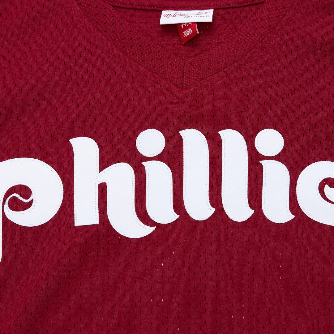 Men's Philadelphia Phillies John Kruk Burgundy Big & Tall Mesh Batting Practice Jersey