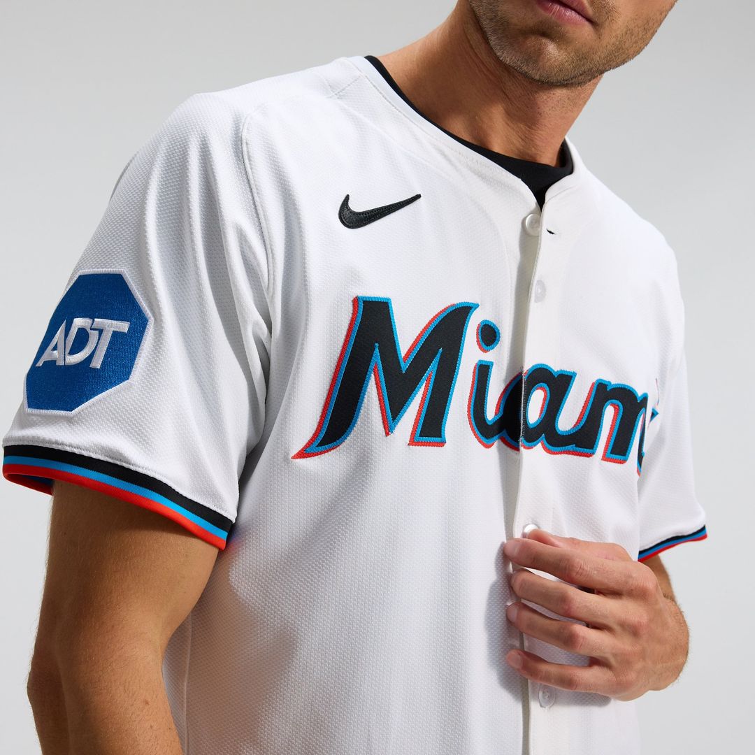 Men's Miami Marlins White Home Elite Jersey