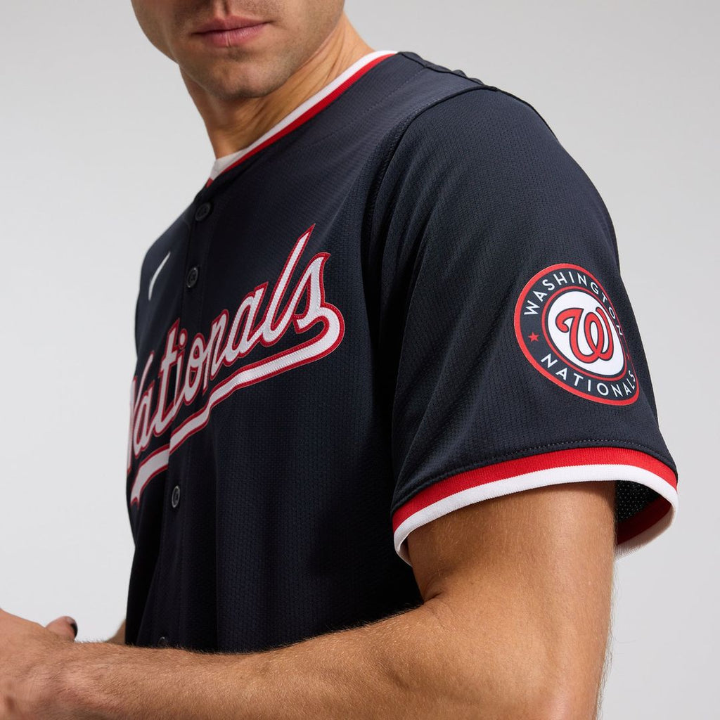 Men's Washington Nationals James Wood Navy Alternate Player Jersey