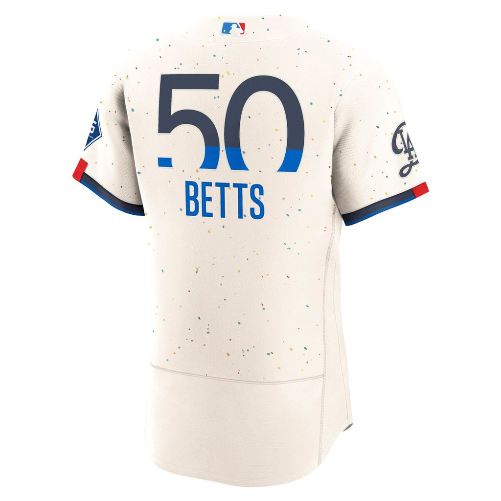 Men's Los Angeles Dodgers Mookie Betts Cream City Connect Sponsor Patch Jersey
