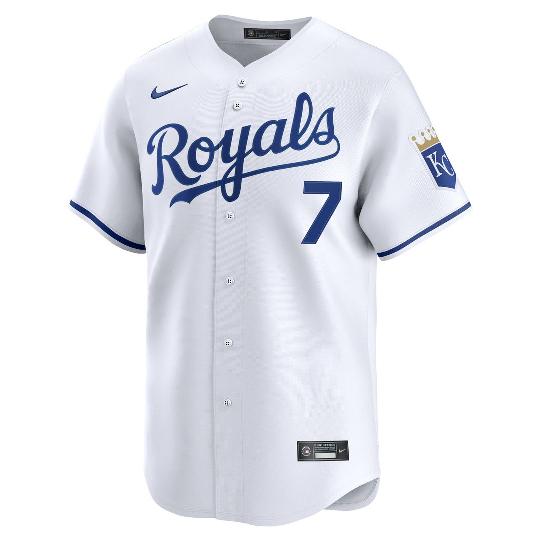Men's Kansas City Royals Bobby Witt Jr. White Home Player Jersey