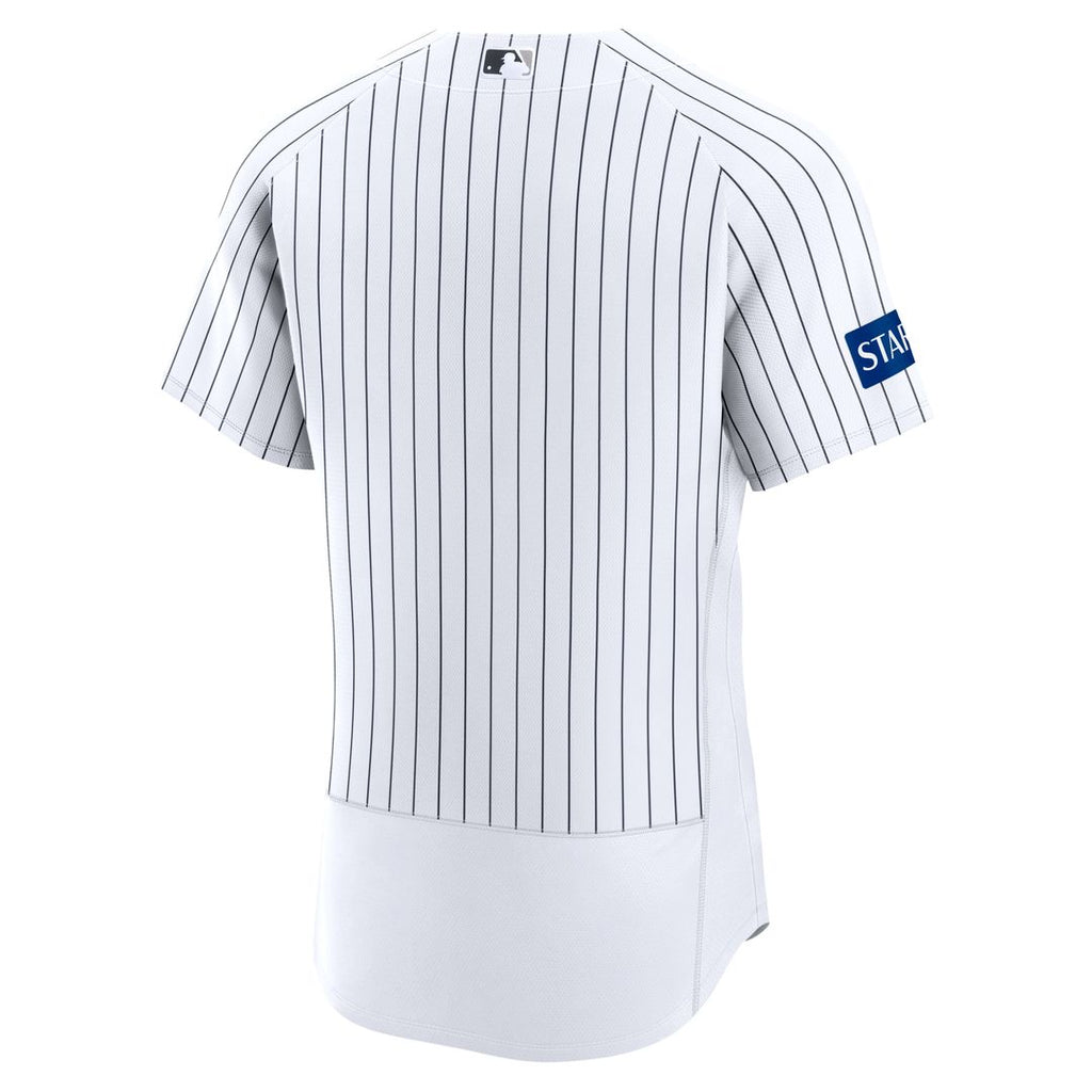 Men's New York Yankees White Home Sponsor Patch Jersey