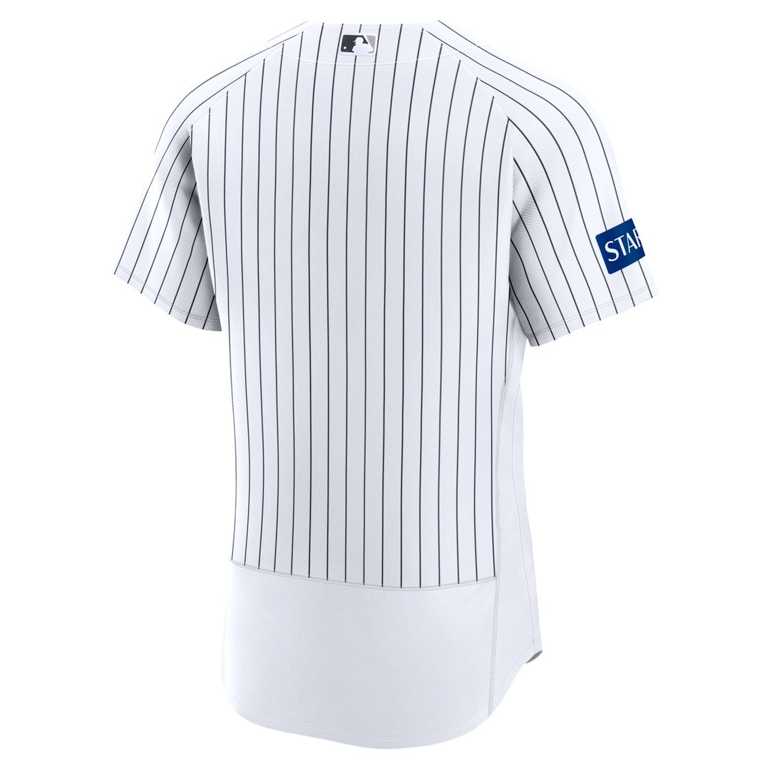 Men's New York Yankees White Home Sponsor Patch Jersey