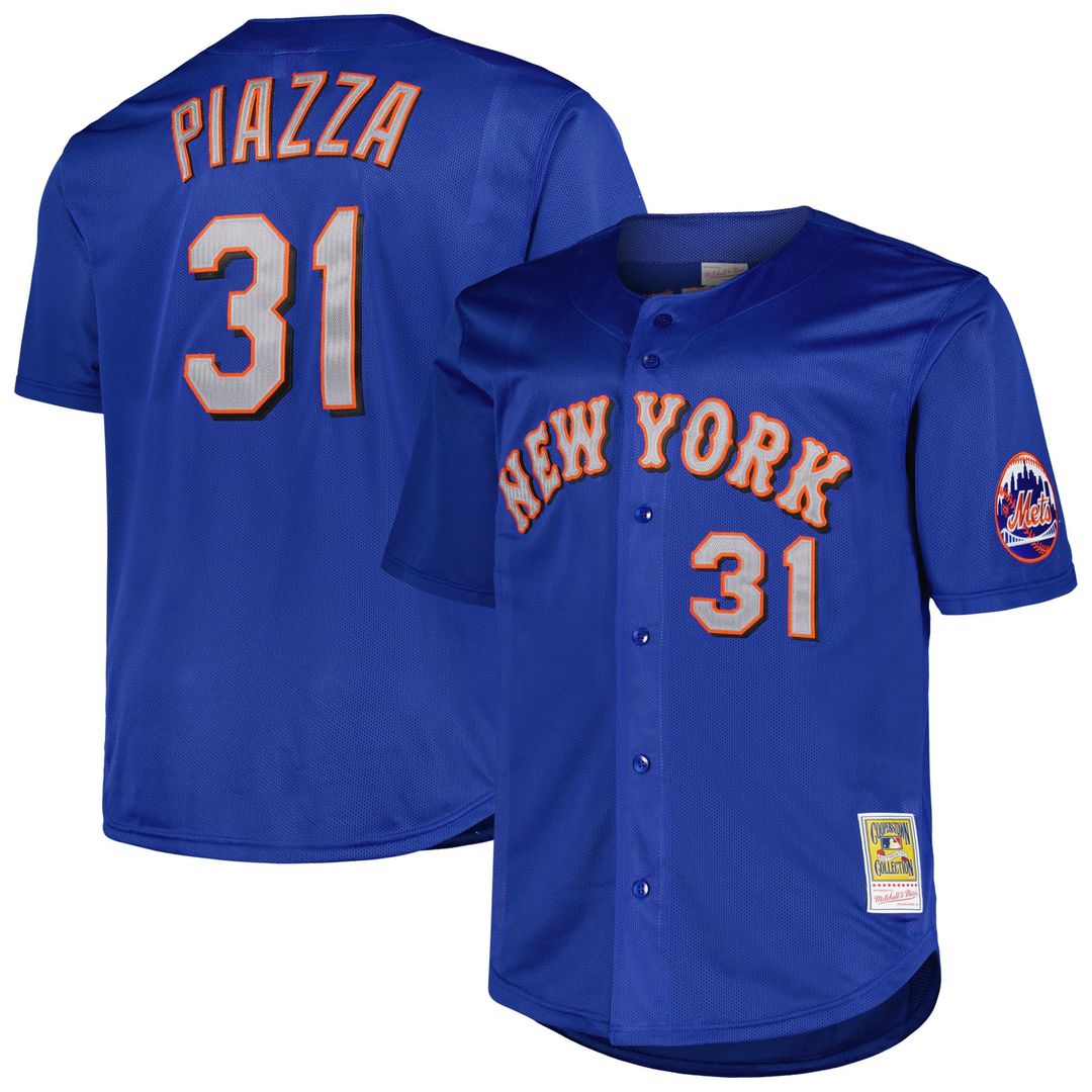 Men's New York Mets Mike Piazza Black Big & Tall Mesh Batting Practice Jersey