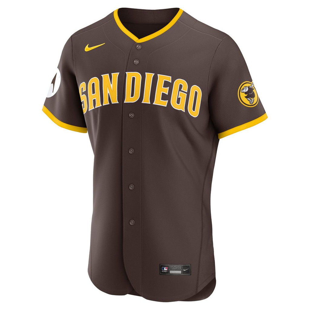Men's San Diego Padres Brown Road Sponsor Patch Jersey