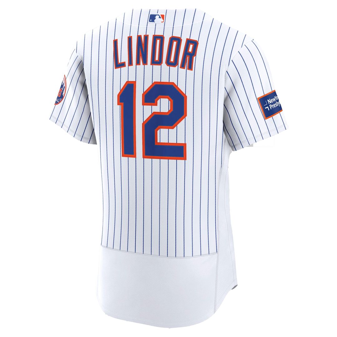 Men's New York Mets Francisco Lindor Black Alternate Sponsor Patch Jersey