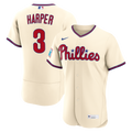 Men's Philadelphia Phillies Bryce Harper Cream Alternate Sponsor Patch Jersey