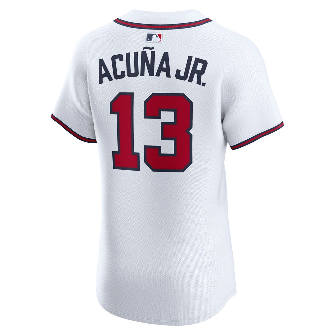 Men's Atlanta Braves Ronald Acuña Jr. White Home Elite Player Jersey
