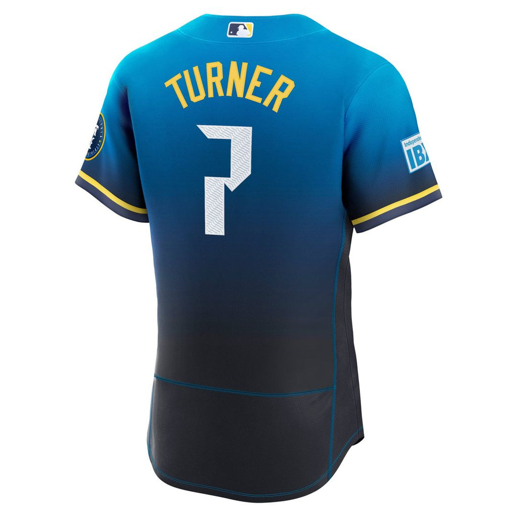 Men's Philadelphia Phillies Trea Turner Navy City Connect Sponsor Patch Jersey