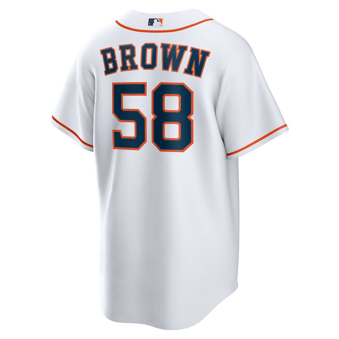 Men's Houston Astros Hunter Brown White Home Replica Jersey