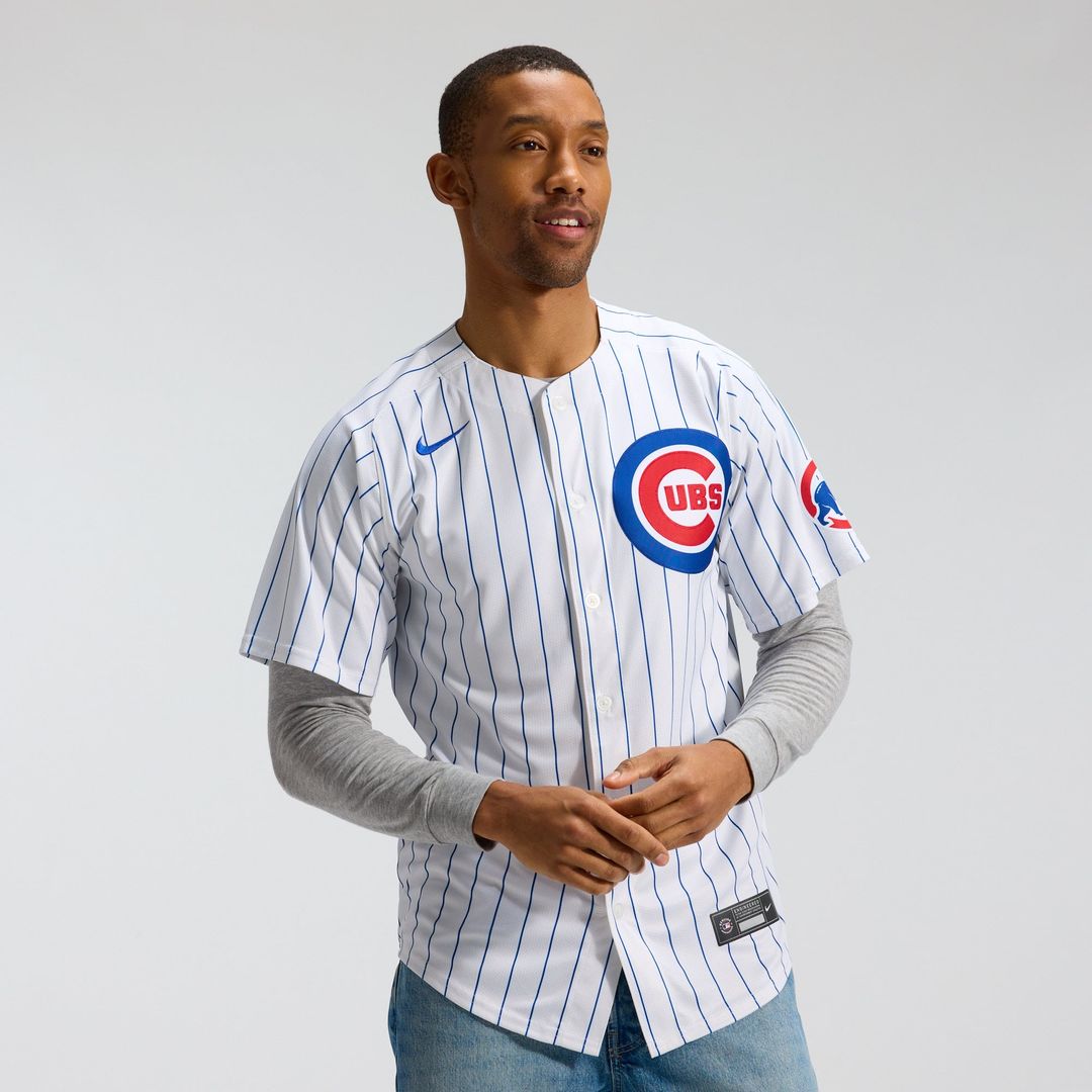 Men's Chicago Cubs Dansby Swanson White Home Player Jersey